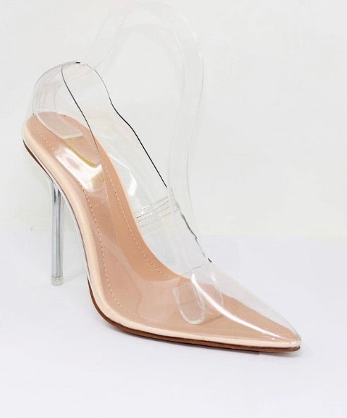 Nude/clear pump